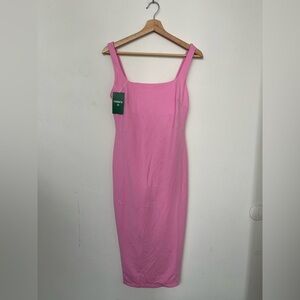 HALARA baby Pink Midi Dress